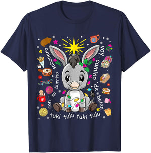 Mi Burrito Sabanero Mexican Christmas Donkey Spanish Xmas T-Shirt - T-Shirt | Navy