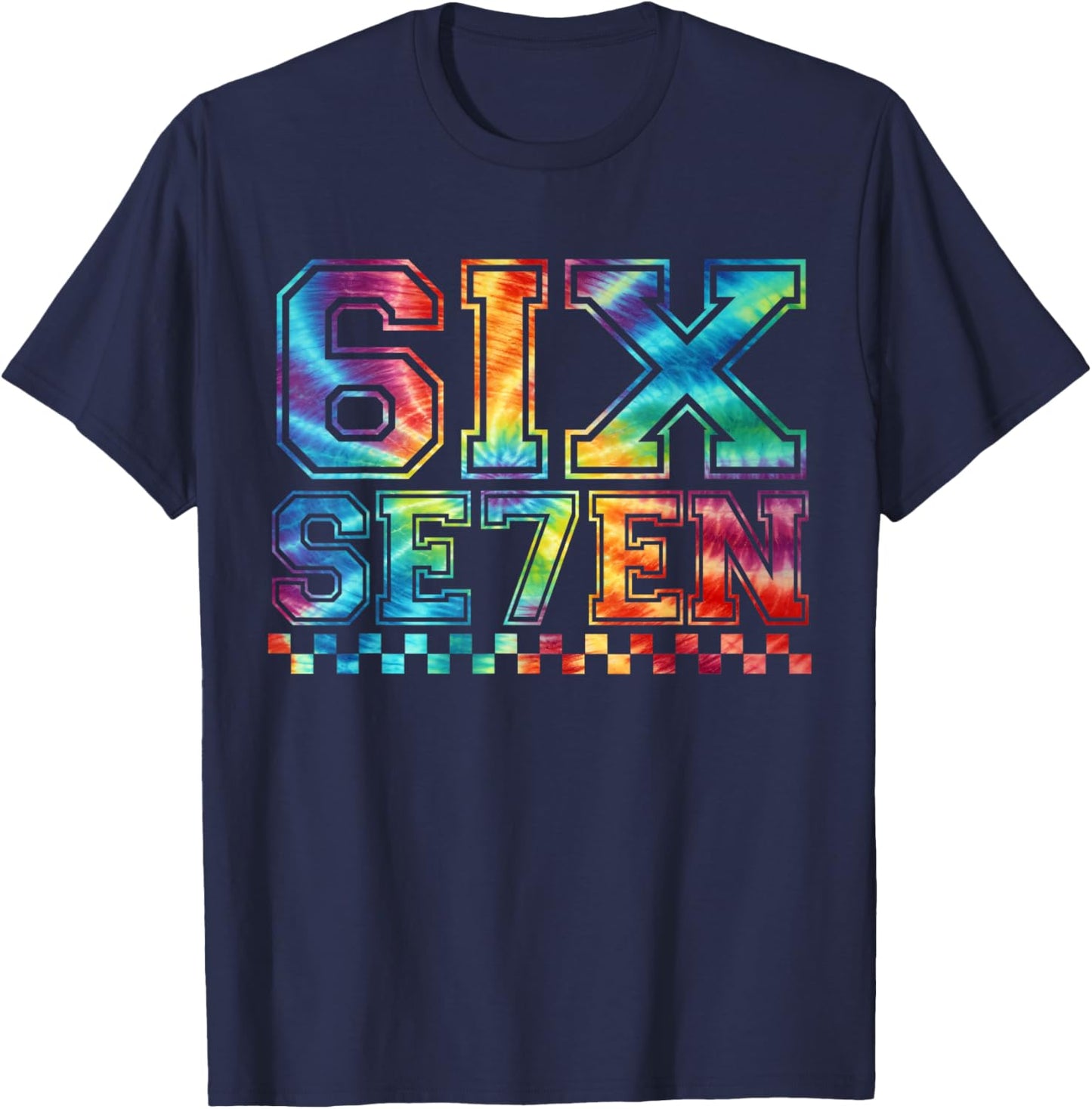 67 Tie Dye Graphic 6 7 Boys Girls Six Seven Kids Men Women T-Shirt - T-Shirt | Navy