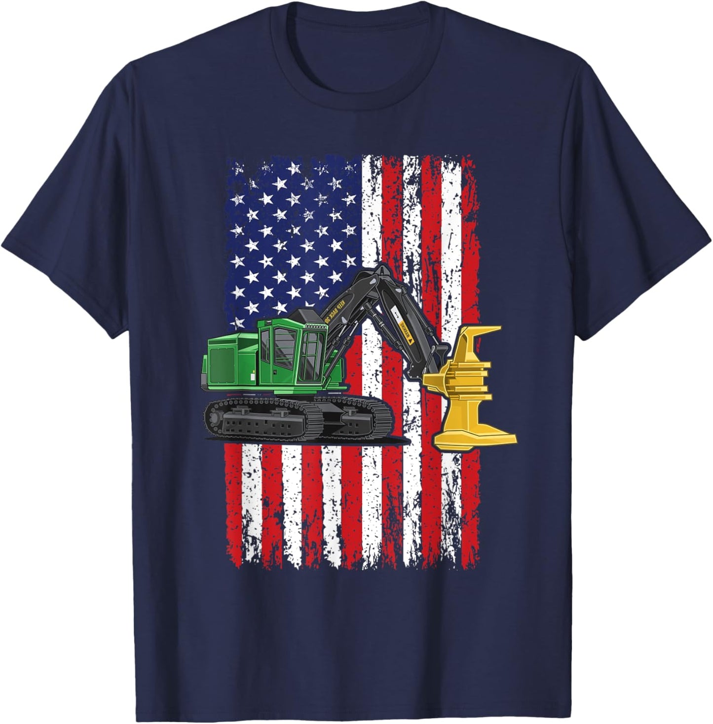 Feller Buncher Operator Machine 4th of July Men Women Logger T-Shirt - T-Shirt | Navy