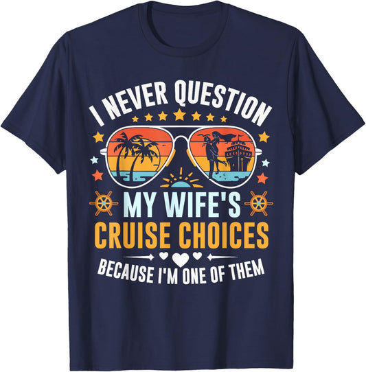 Matching Couples Cruise Men Candy Husband and Wife Cruise T-Shirt - T-Shirt | Navy