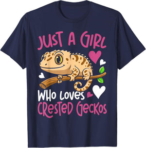 Crested Gecko Just A Girl Who Loves Crested Geckos T-Shirt - T-Shirt | Navy