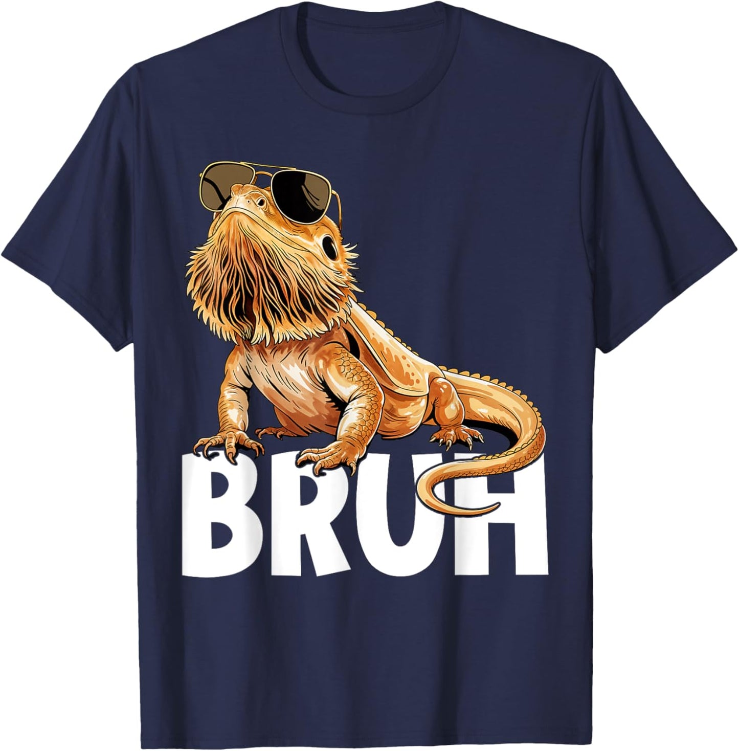 Tiny Dinosaur Bruh Bearded Dragon Lover T-Shirt - T-Shirt | Navy