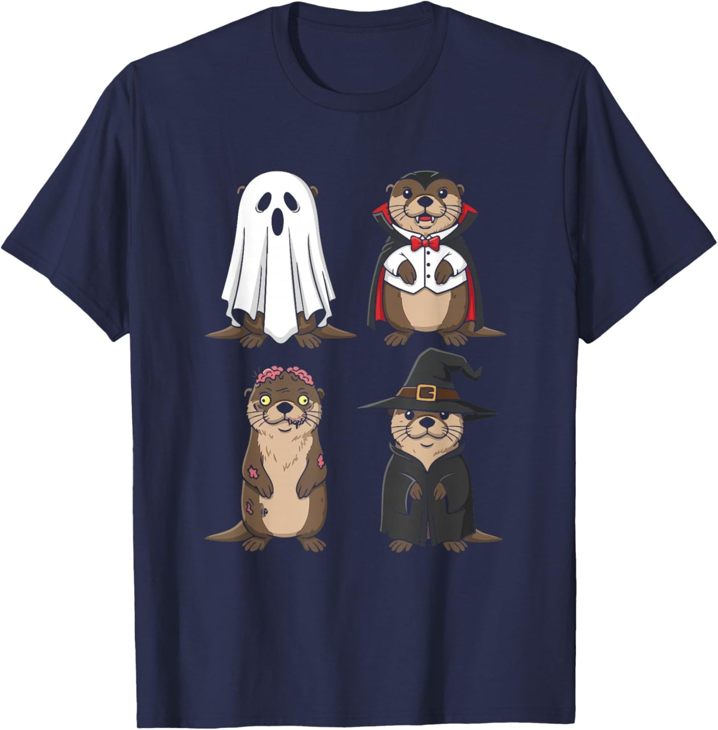 Otter Ghost Witch Zombie Halloween Costume Boys T-Shirt - T-Shirt | Navy