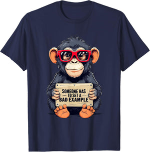 Someone has to Set a Bad Example ape T-Shirt - T-Shirt | Navy