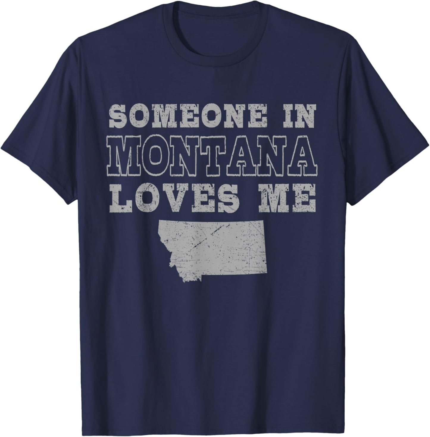 Someone In Montana Loves Me Vintage US State T-Shirt - T-Shirt | Navy