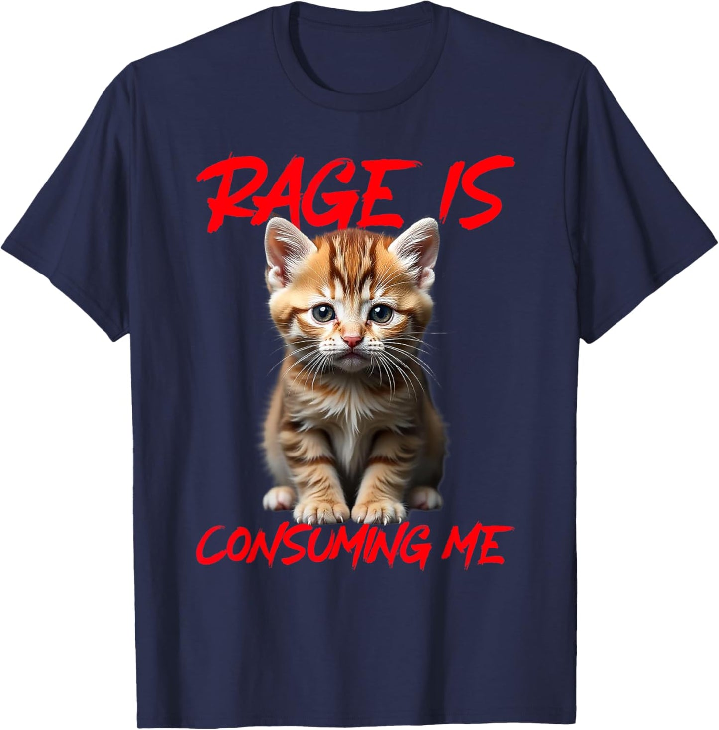Rage Is Consuming Me Cute Angry Kitten Funny Cat Women T-Shirt - T-Shirt | Navy