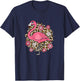 Cute Flamingo Lover Women Girls Kids T-Shirt - T-Shirt | Navy