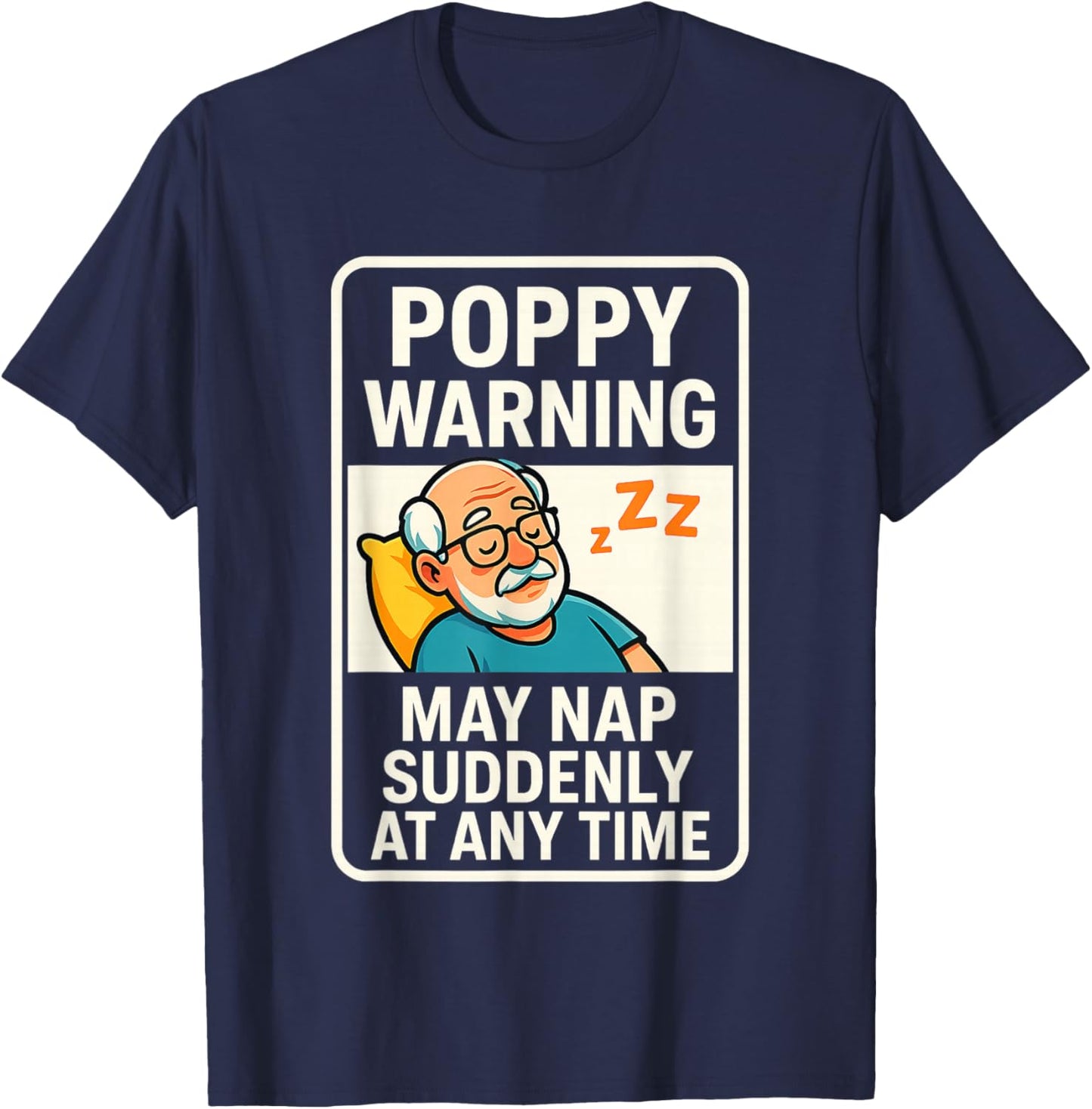 Best Poppy Art for Grandpa from Grandkids Father's Day Poppy T-Shirt - T-Shirt | Navy
