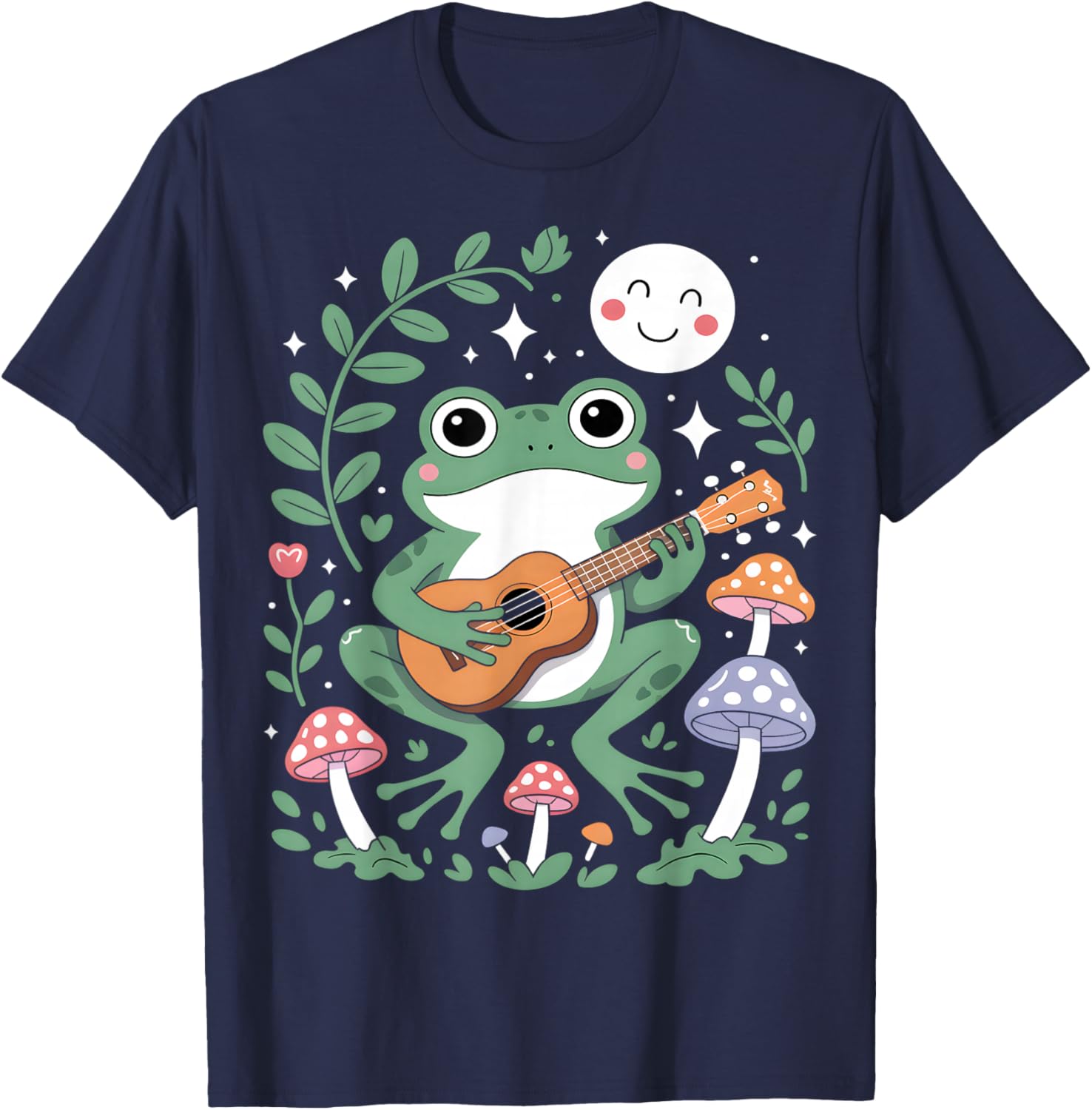 Frog Playing Ukulele T-Shirt - T-Shirt | Navy