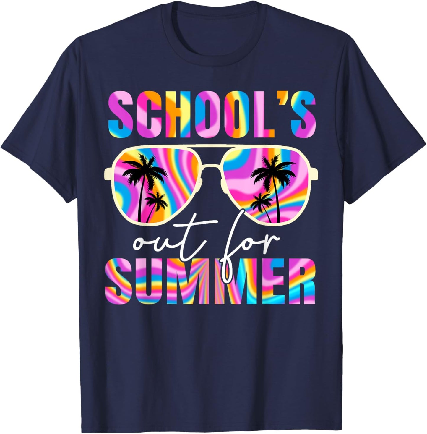 School's Out for Summer Tie Dye Teacher Boy Girl Last Day T-Shirt - T-Shirt | Navy