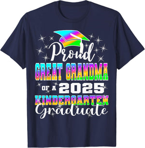 Proud Great Grandma of Kindergarten Graduate 2025 Graduation T-Shirt - T-Shirt | Navy