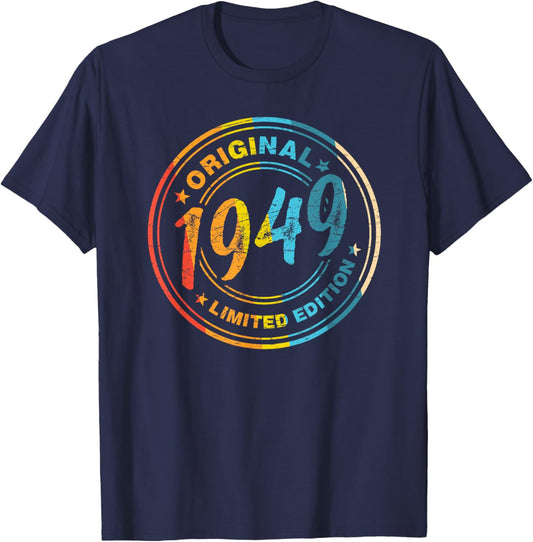 Original 1949 Vintage Anniversaire 77 Ans pour Hommes Femmes T-Shirt - T-Shirt | Navy