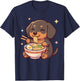 Cute Kawaii Dachshund Ramen Japanese Funny Dogs Lover Humor T-Shirt - T-Shirt | Navy
