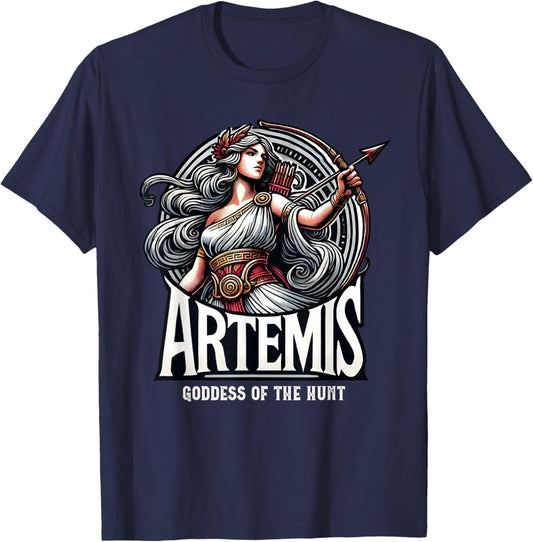 Artemis Greek Goddess Mythology Ancient Greece T-Shirt - T-Shirt | Navy