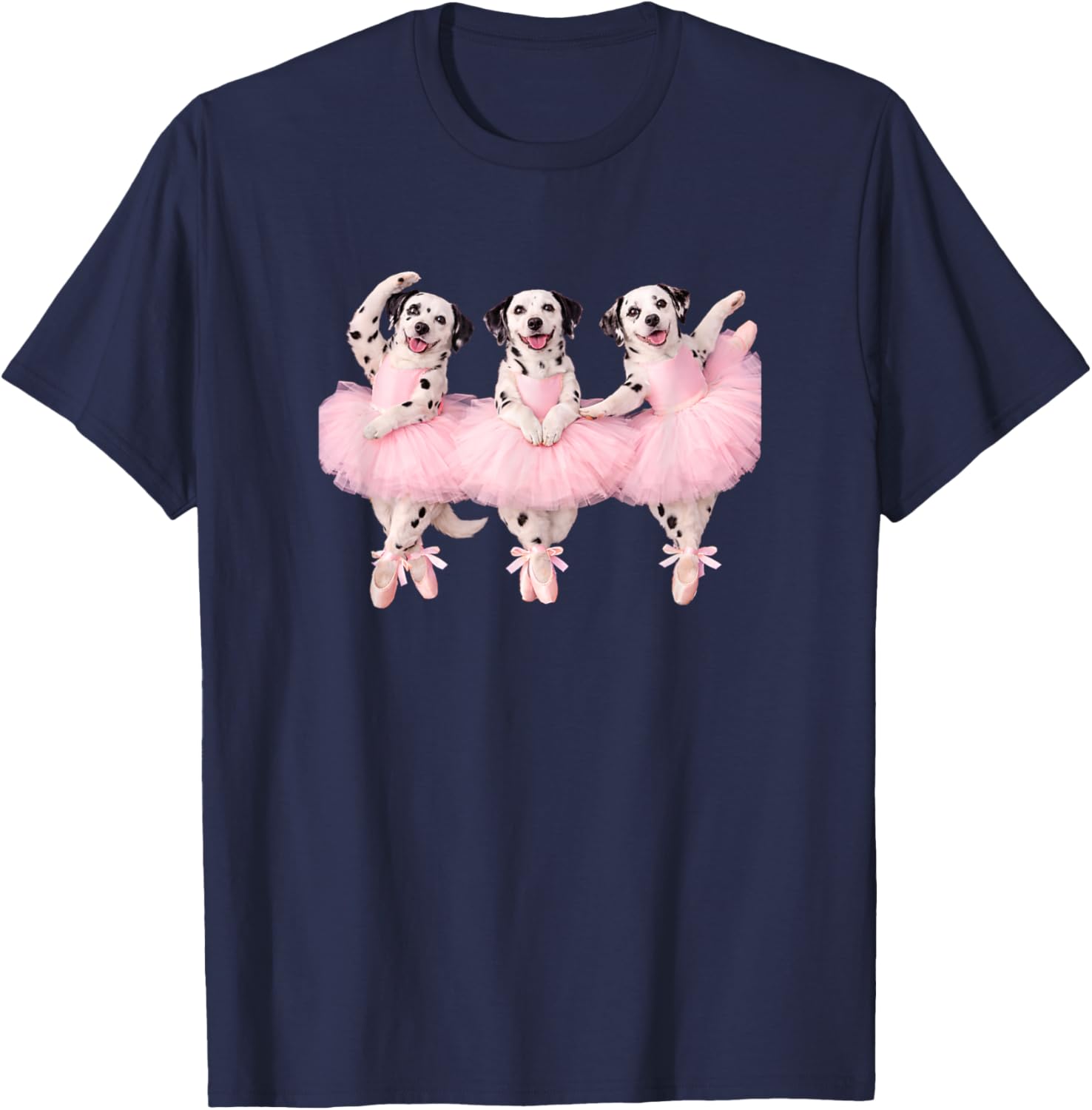 Funny Dalmatian Dog Ballet Dancer Mom Ballerina Cute Graphic T-Shirt - T-Shirt | Navy