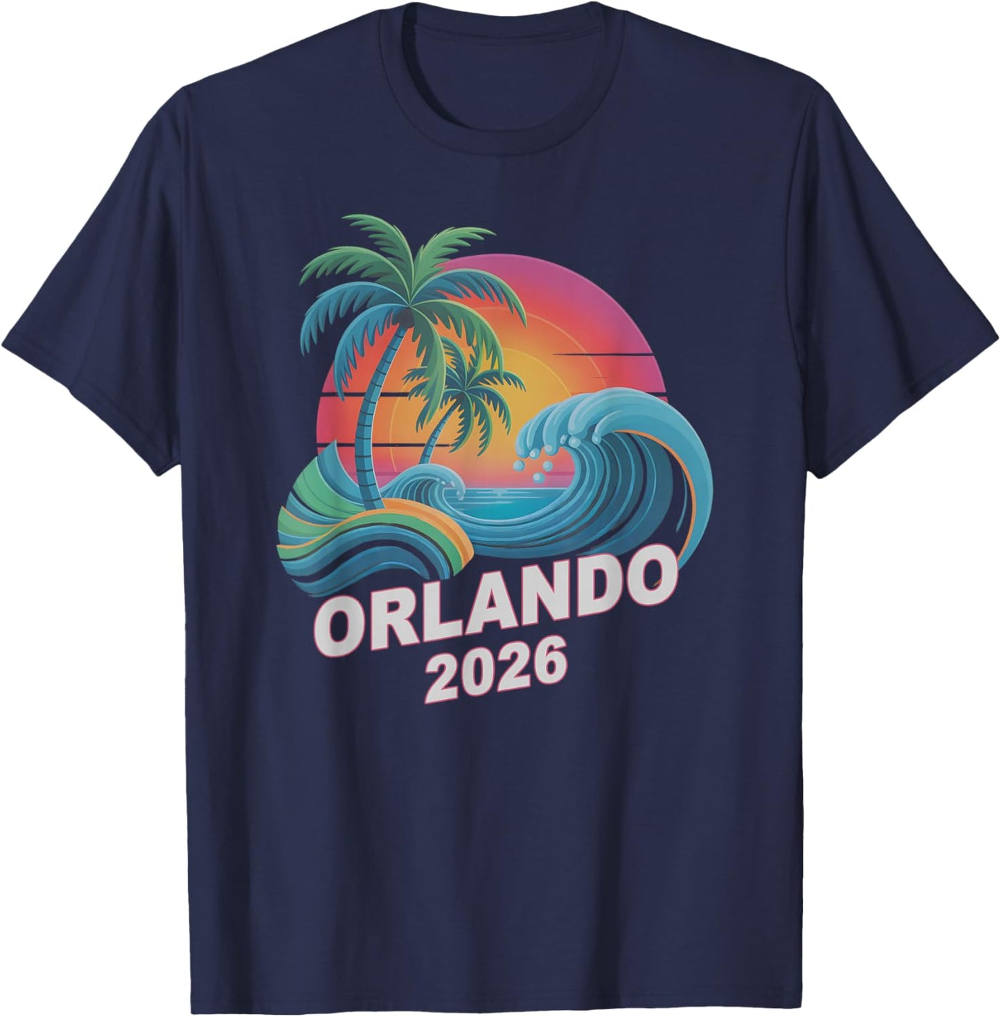 Kids Orlando 2026 Vacation Surfing Trip Birthday Family Crew T-Shirt - T-Shirt | Navy