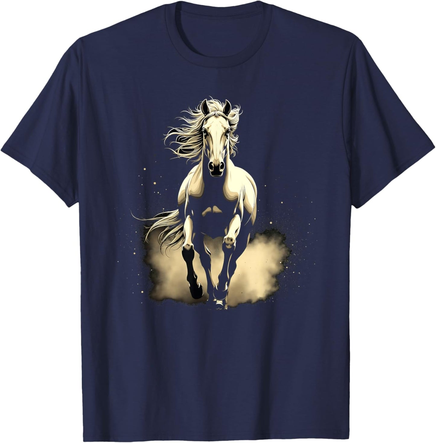 Powerful Mustang Horse Rider Western Rodeo Lovers T-Shirt - T-Shirt | Navy