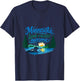 Minnesota Land of 10,000 Awesome Design T-Shirt - T-Shirt | Navy