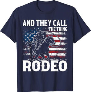 Vintage And They Call The Thing Rodeo Country Cowgirl Cowboy T-Shirt - T-Shirt | Navy