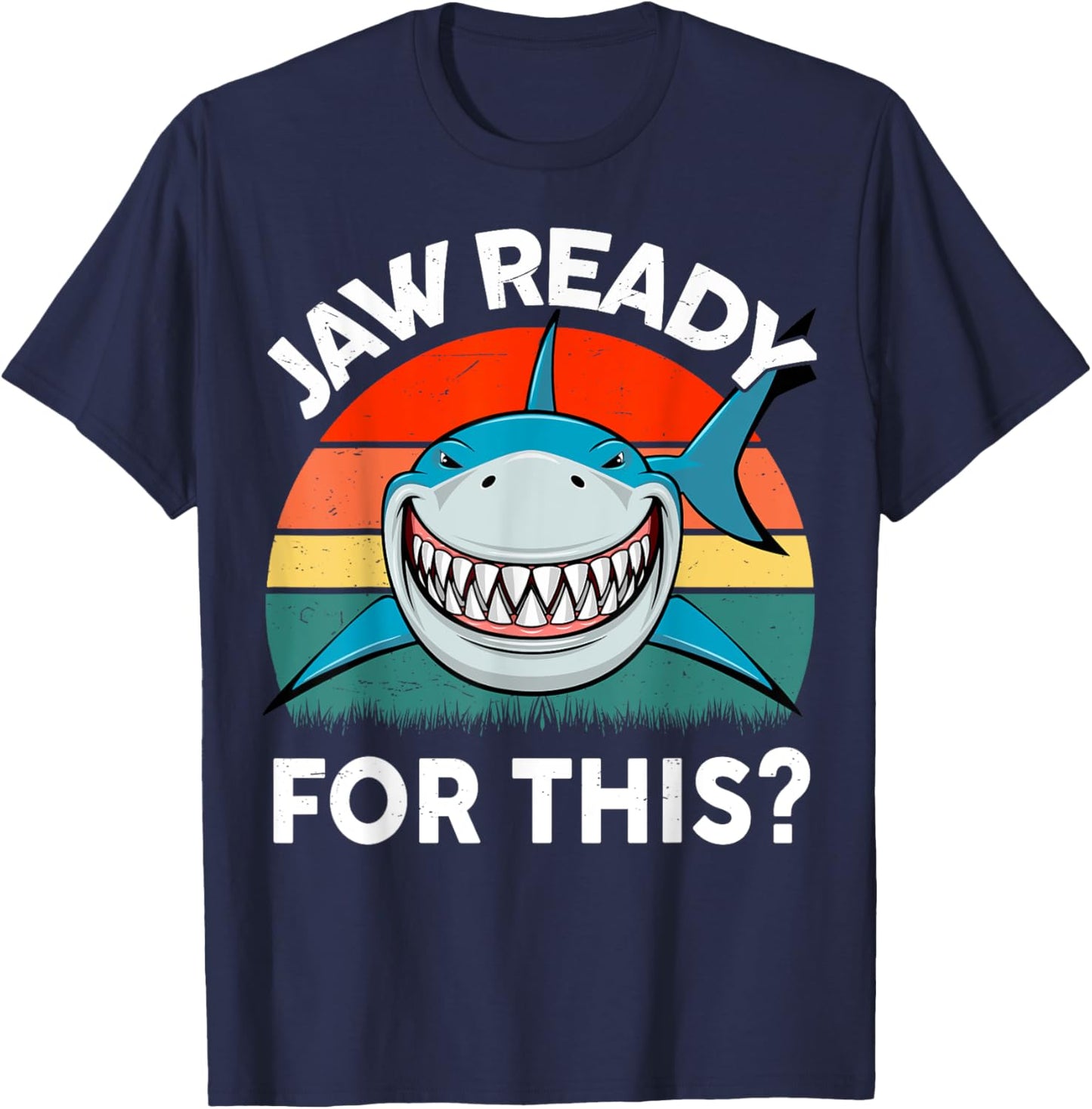 Great White Shark Jaw Ready For This? Toddler Boy Funny Kids T-Shirt - T-Shirt | Navy