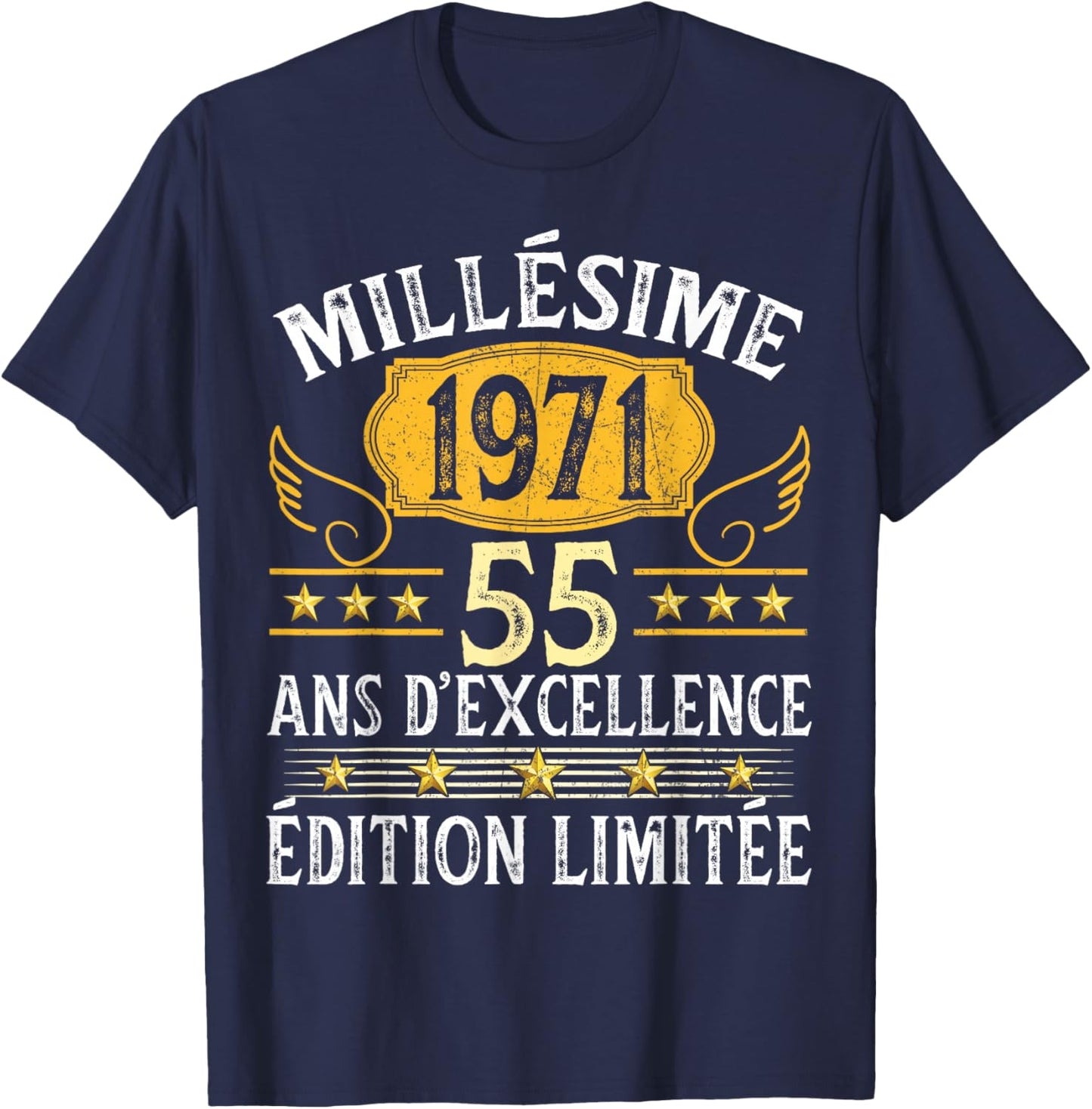 Vintage 1971 55 Years Birthday Man Woman Vintage 1971 T-Shirt - T-Shirt | Navy