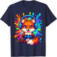 Fox Gamer Graphic Colorful Video Game Lover Boys Kids T-Shirt - T-Shirt | Navy