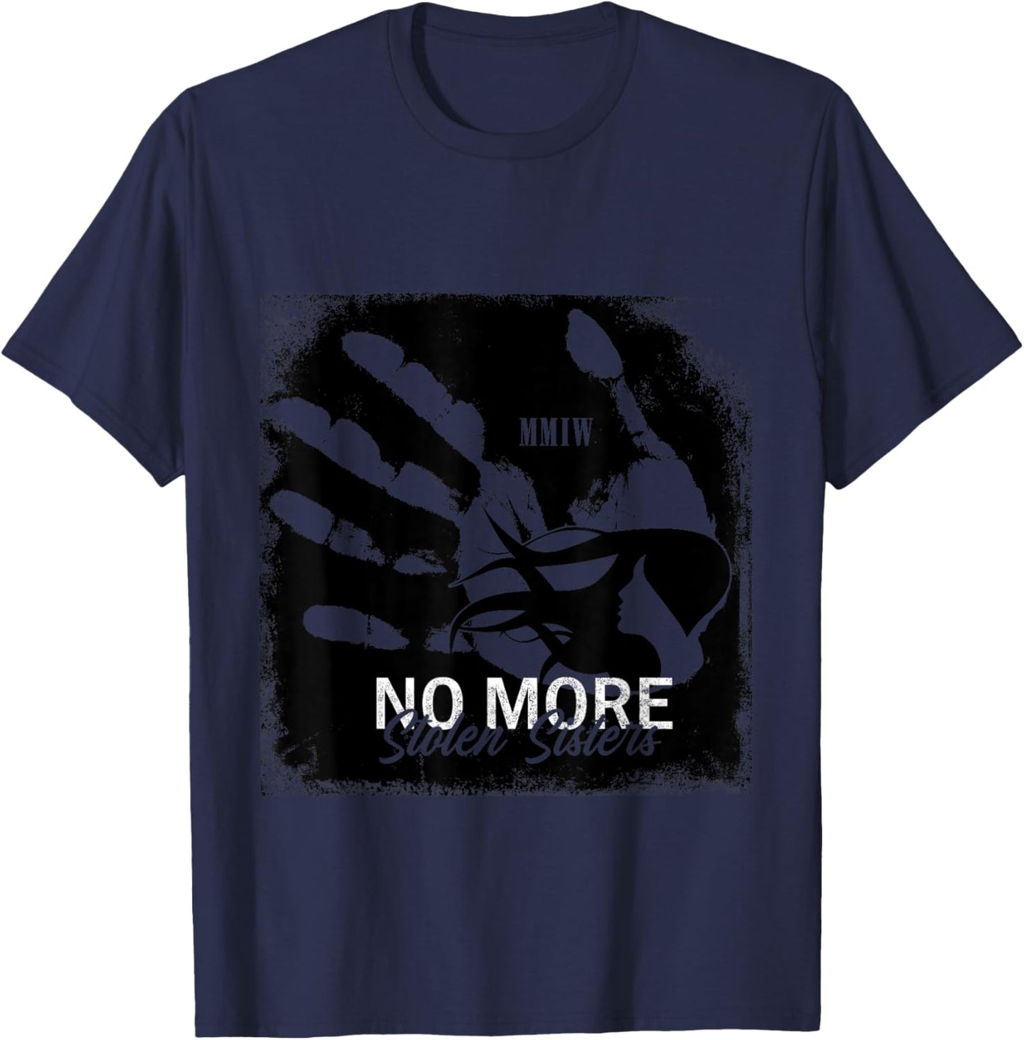 MMIW No More Stolen Sisters Red Hand T-Shirt - T-Shirt | Navy