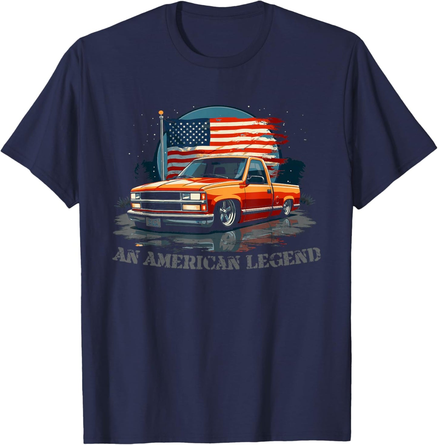 OBS Single Cab Truck Old Body Style American Legend CK Truck T-Shirt - T-Shirt | Navy