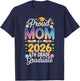 Proud Mom of a 2026 6th Grade Graduate Graduation T-Shirt - T-Shirt | Navy
