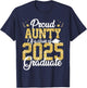 Proud Aunty Of a class of 2025 Graduate Senior Graduation T-Shirt - T-Shirt | Navy