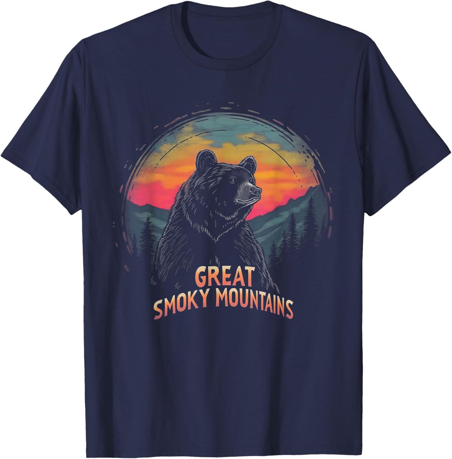 Great Smoky Mountains - US National Park Vintage Men Women T-Shirt - T-Shirt | Navy