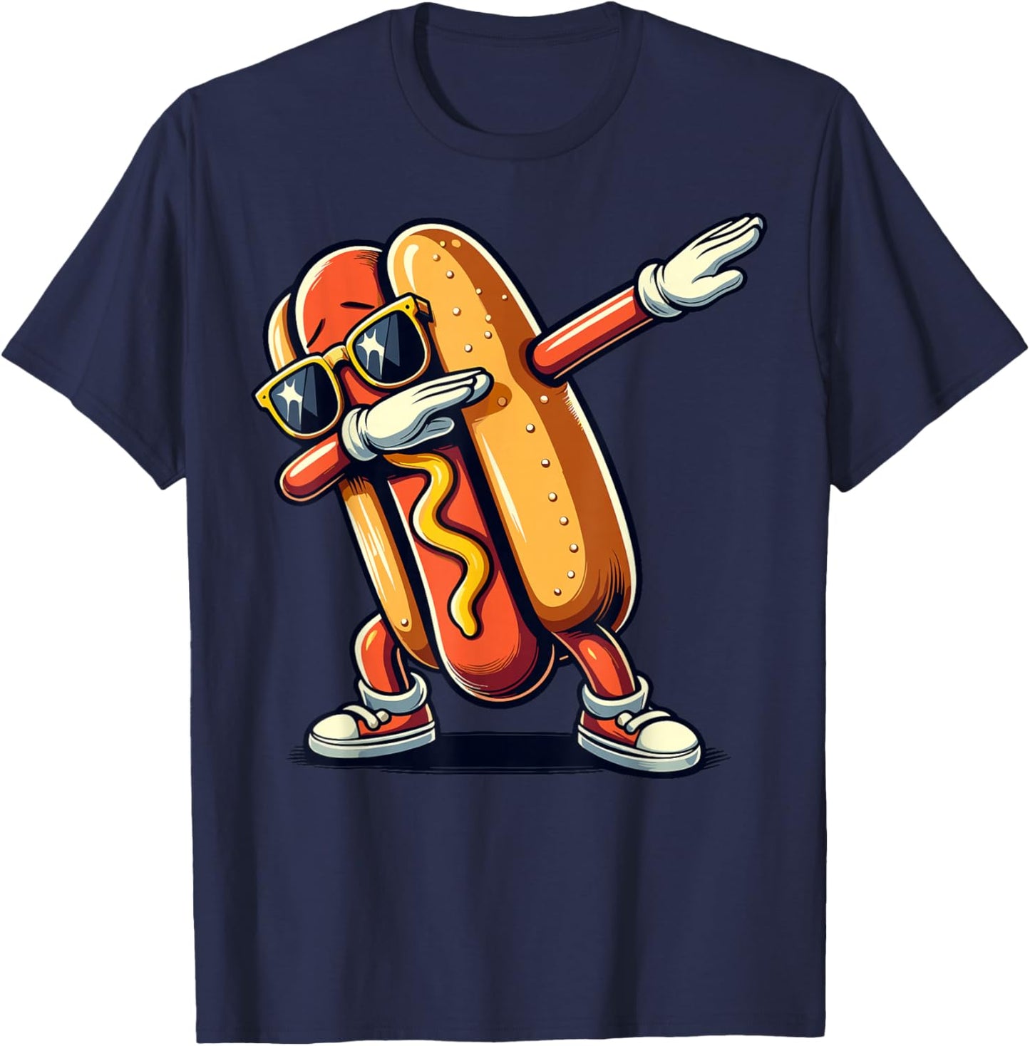 Cool Hot Dog Dabbing Funny Fast Food Hotdog Lovers Toddler T-Shirt - T-Shirt | Navy