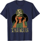Taurus Girl Black Woman With Cap Camo Afro Woman Zodiac T-Shirt - T-Shirt | Navy