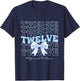 Twelve Official Preteen Blue Bow 12th Birthday Girl T-Shirt - T-Shirt | Navy
