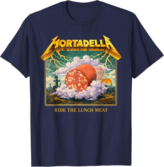 Mortadella Ride The Lunch Meat Italian Food Funny T-Shirt - T-Shirt | Navy