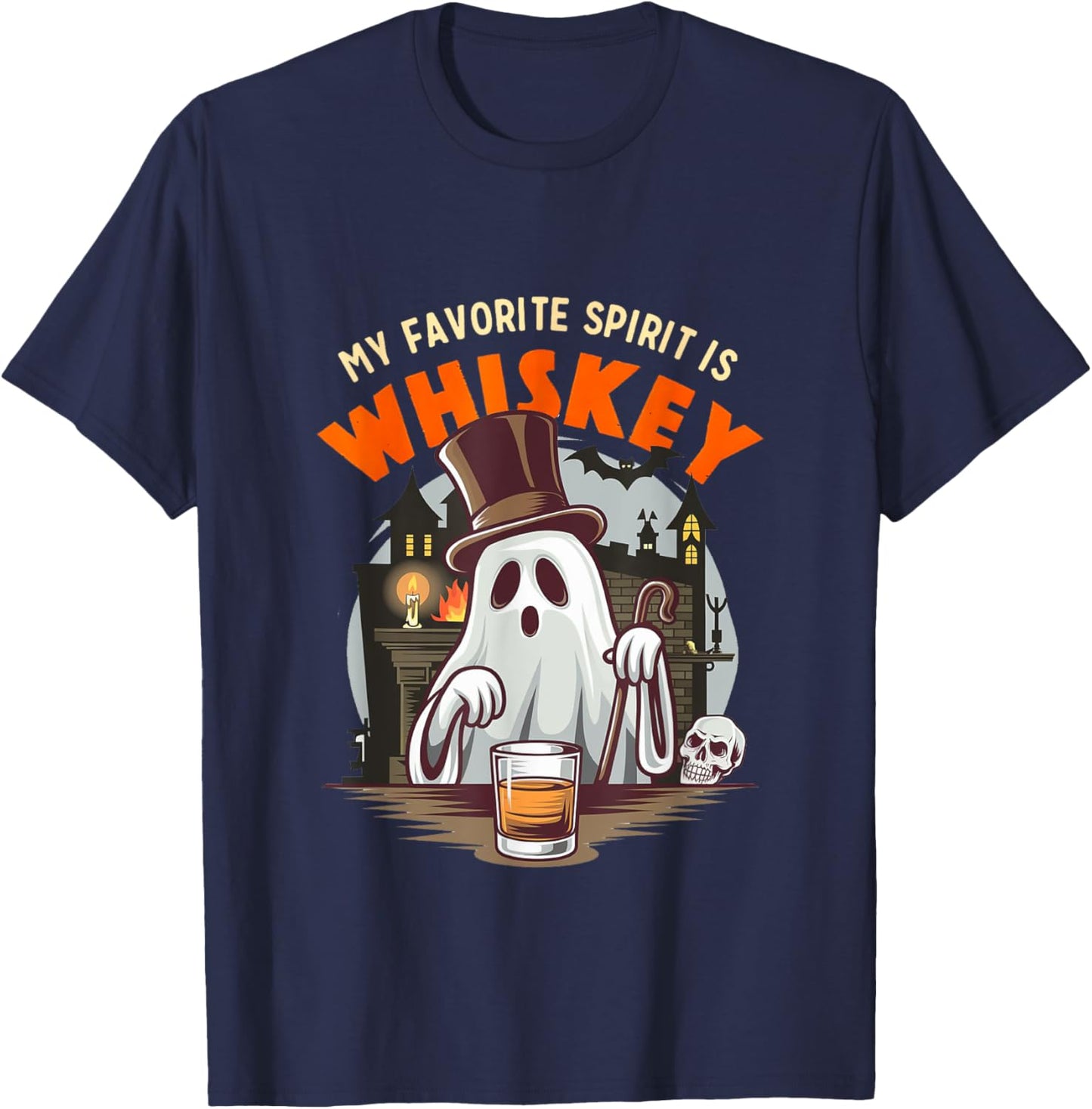 My Favorite Spirit is Whiskey T-Shirt - T-Shirt | Navy