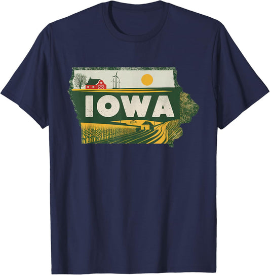 Iowa State of Iowa Retro Iowa T-Shirt - T-Shirt | Navy
