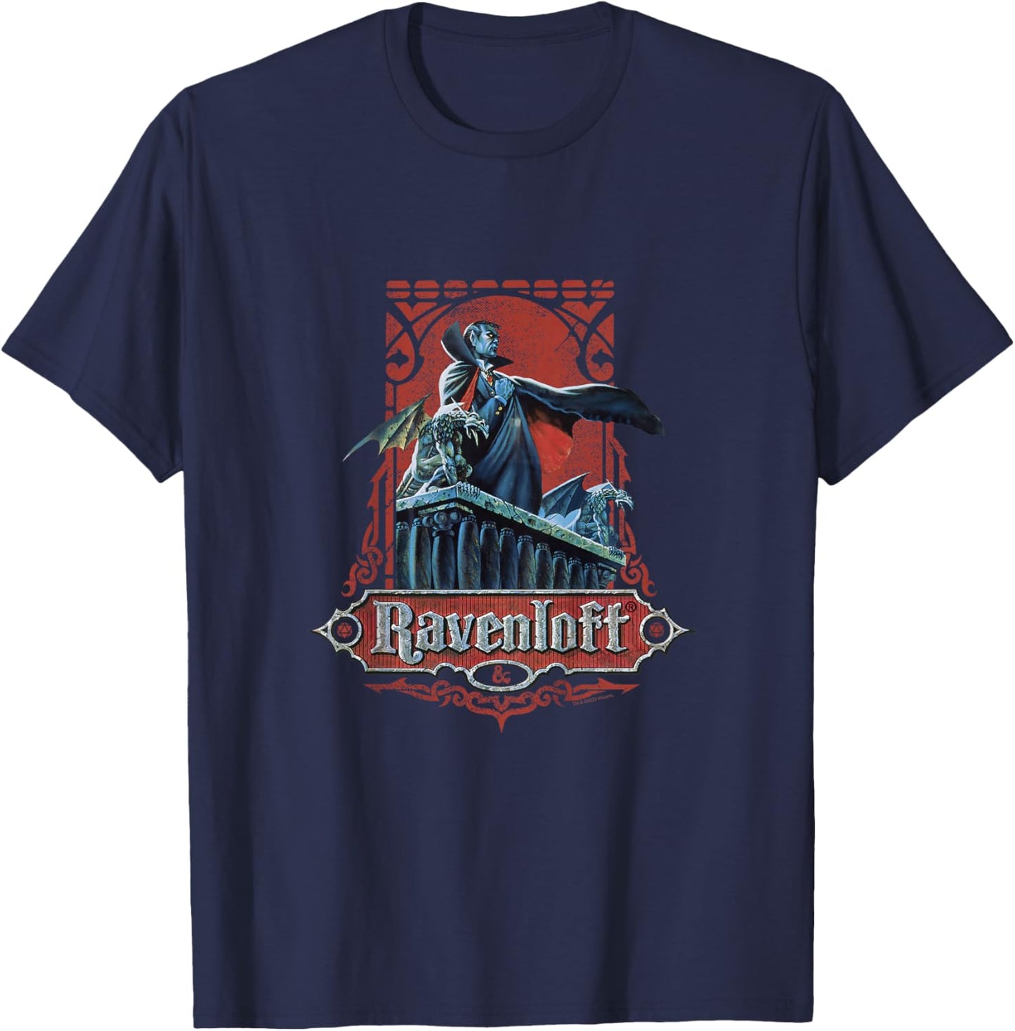 Dungeons & Dragons 50th Anniversary Ravenloft Vintage Card T-Shirt - T-Shirt | Navy