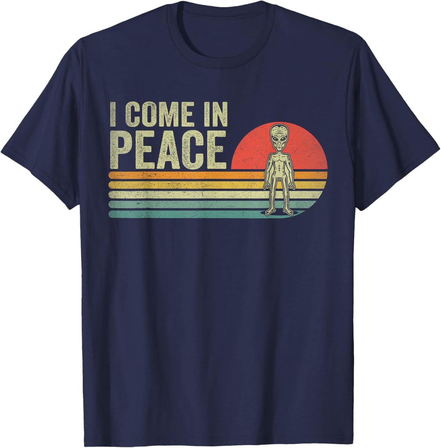 I Come In Peace im Peace Matching Couples Alien T-Shirt - T-Shirt | Navy