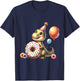 Cute Dinosaur with Donut Birthday Celebration T-Shirt - T-Shirt | Navy