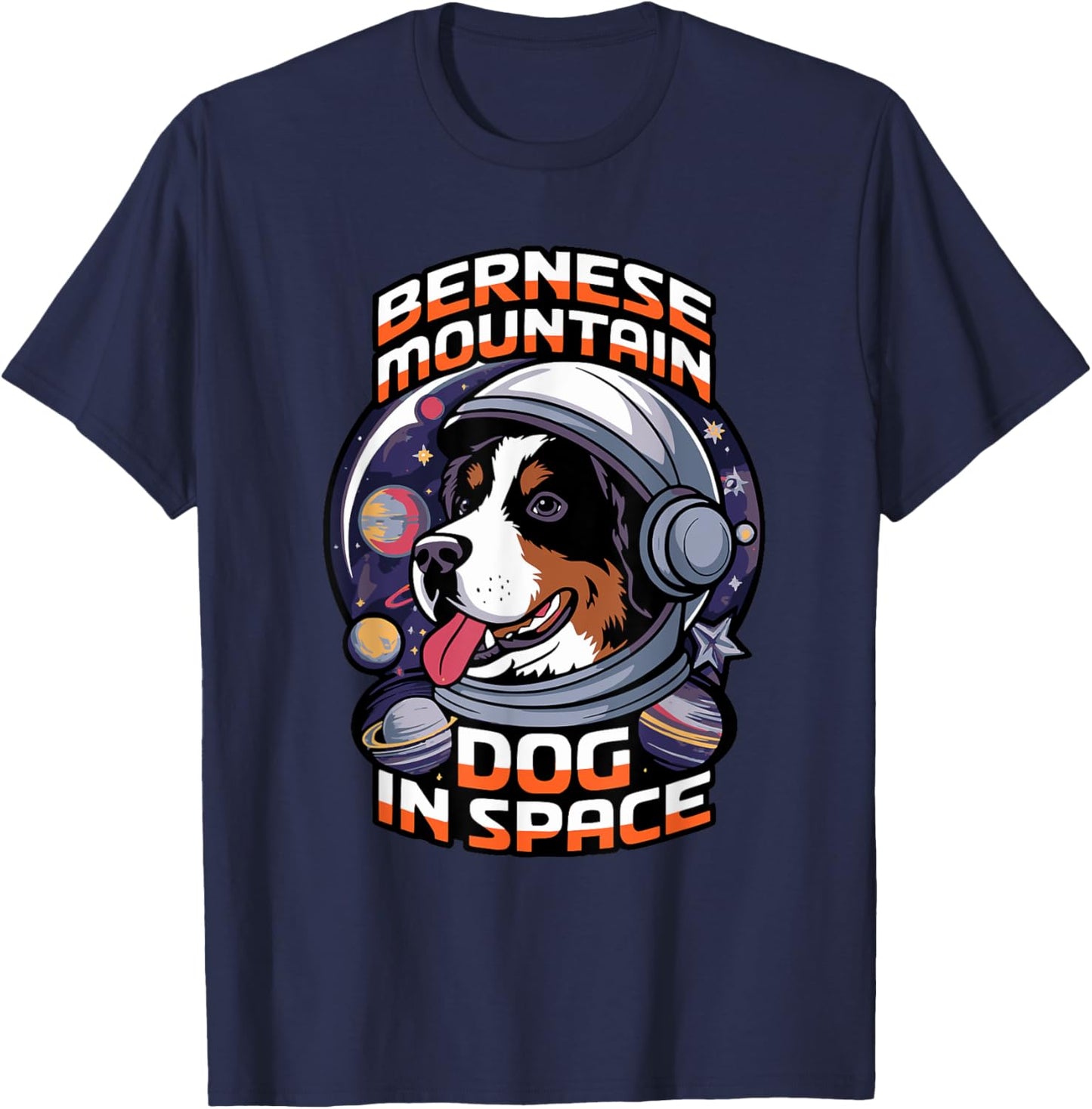 Funny Mountain Dog In Space Design Kids Bernese Mountain Dog T-Shirt - T-Shirt | Navy