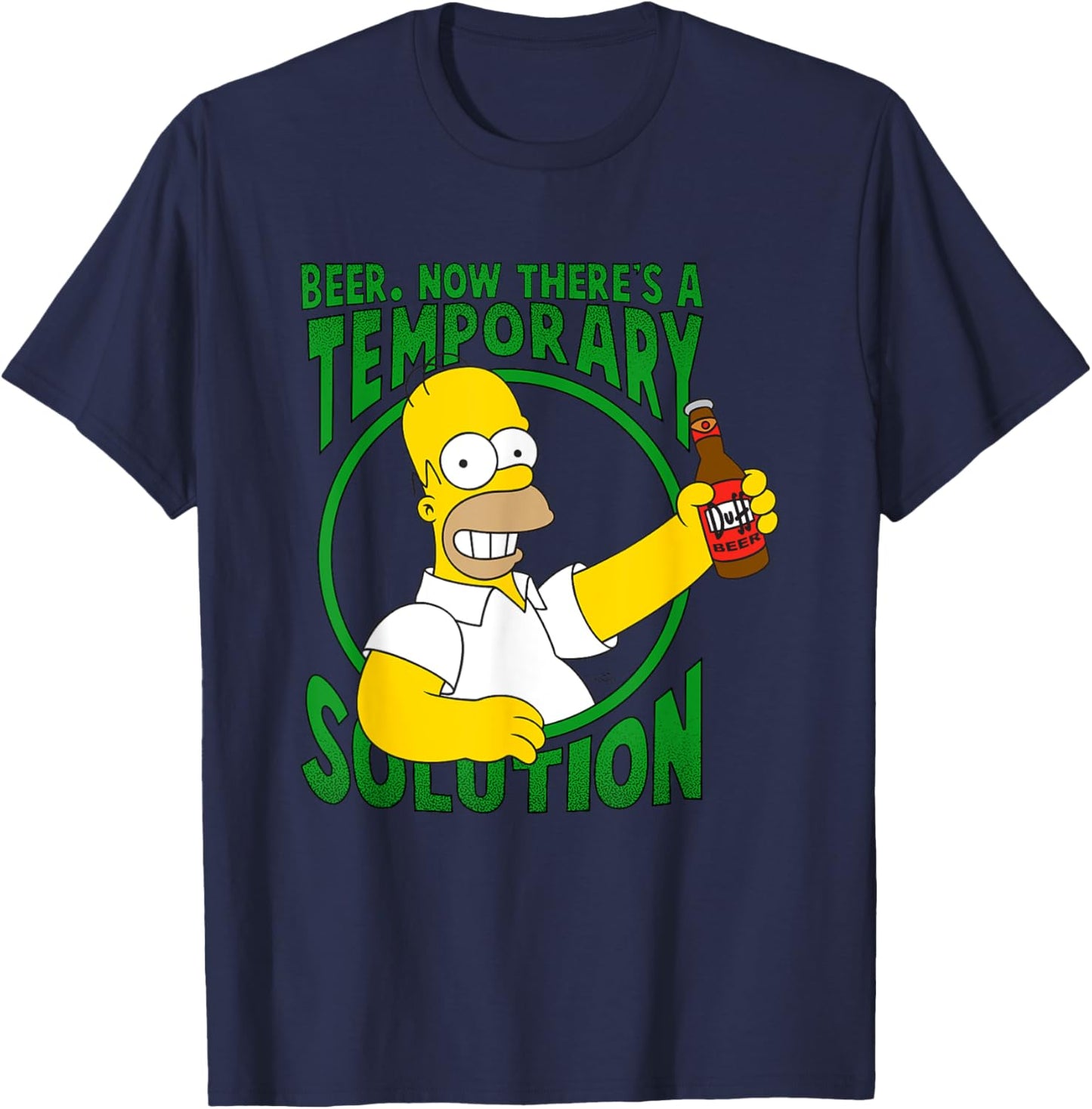 The Simpsons Beer The Temporary Solution T-Shirt - T-Shirt | Navy