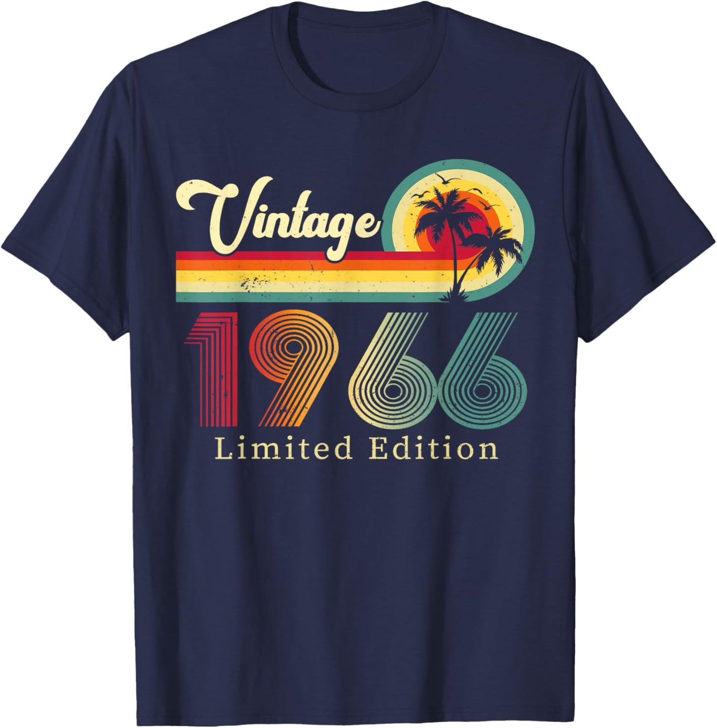 60th Birthday Vintage 1966 60 Years Old T-Shirt - T-Shirt | Navy