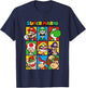 Super Mario Classic Big Character Box Up Portraits T-Shirt - T-Shirt | Navy
