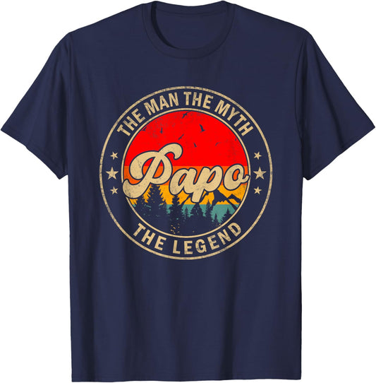 Papo the Man the Myth the Legend Father's Day for Grandpa T-Shirt - T-Shirt | Navy