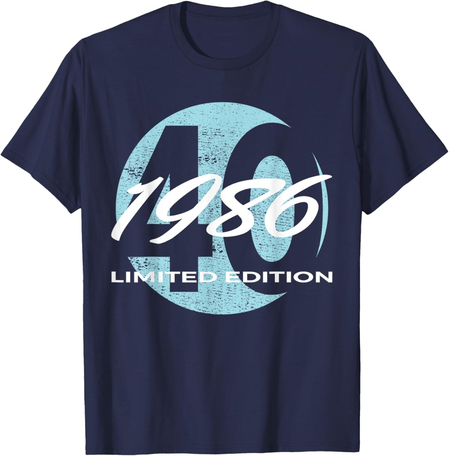 40th Birthday Man Woman 40 Years 1986 Funny Gift T-Shirt - T-Shirt | Navy