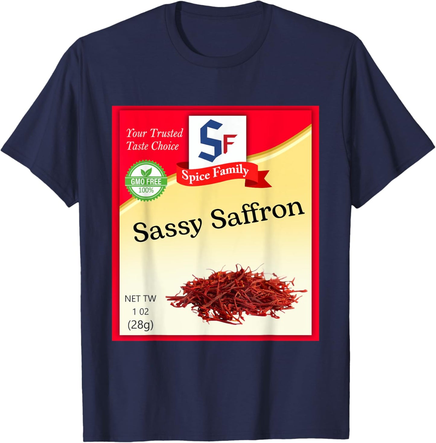 Sassy Saffron Condiment Costume Holiday Spice Costumes T-Shirt - T-Shirt | Navy