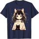 Anime Waifu Cute Anime manga Cat Girl Sweet Retro Japan T-Shirt - T-Shirt | Navy