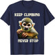 Squirrel Monkey Keep Climbing Never Stop Motivational T-Shirt - T-Shirt | Navy