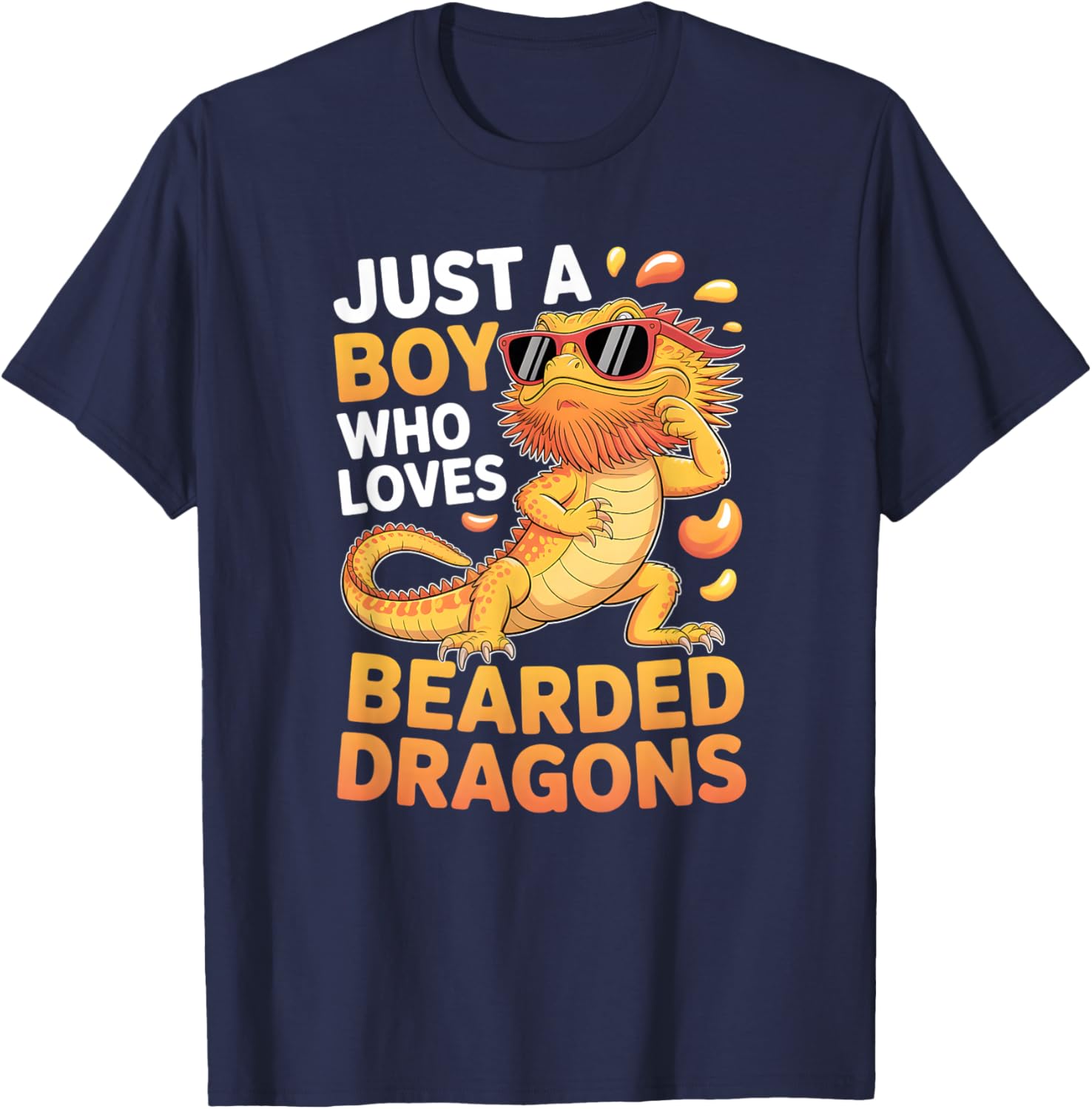 Boys Bearded Dragon T-Shirt - T-Shirt | Navy